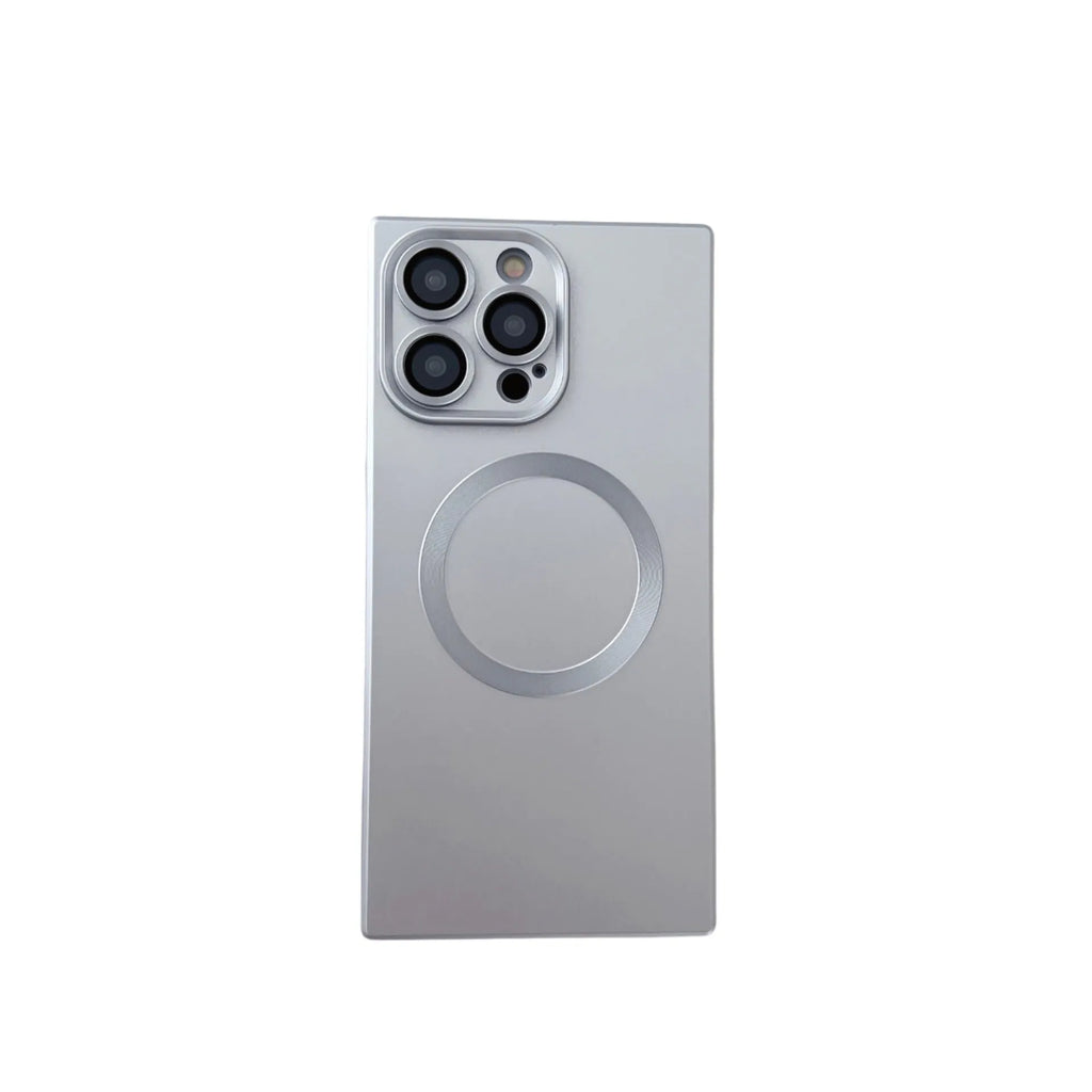 Solid colour TPU magnetic phone case for Apple iPhone 12-15 series with built-in magnet, black colour