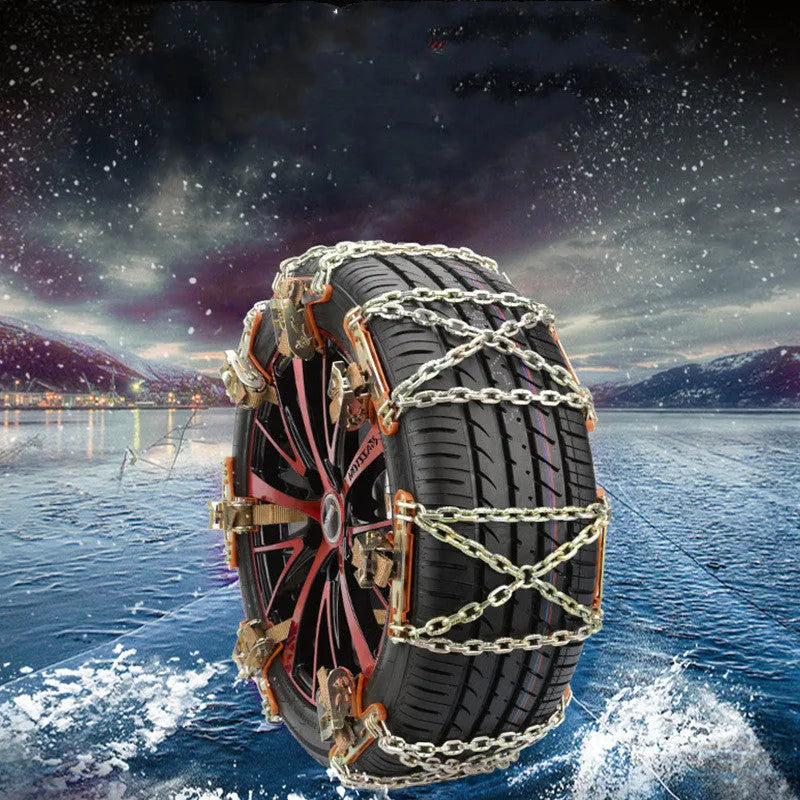 General-purpose car snow chain steel links Oxford pad nylon strap photo colour