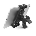 Universal bicycle handlebar spinning bracket in black ABS material for mobile phones and tablets