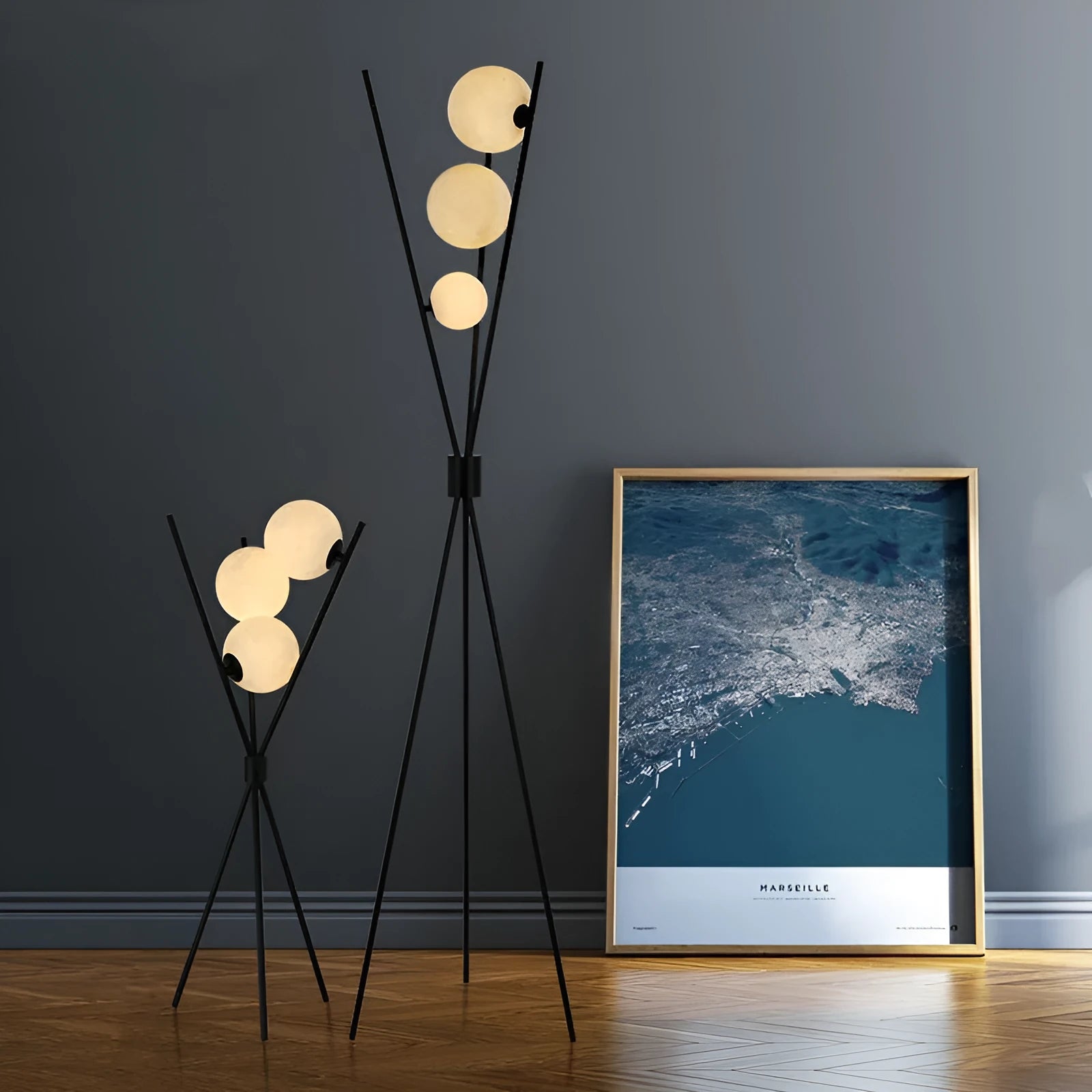 Scandinavian minimalist iron and acrylic LED table lamp with push-button switch and three-tone light