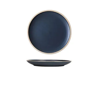 10 inch matte ceramic dinner plate with pure colour finish and sesame point glaze texture