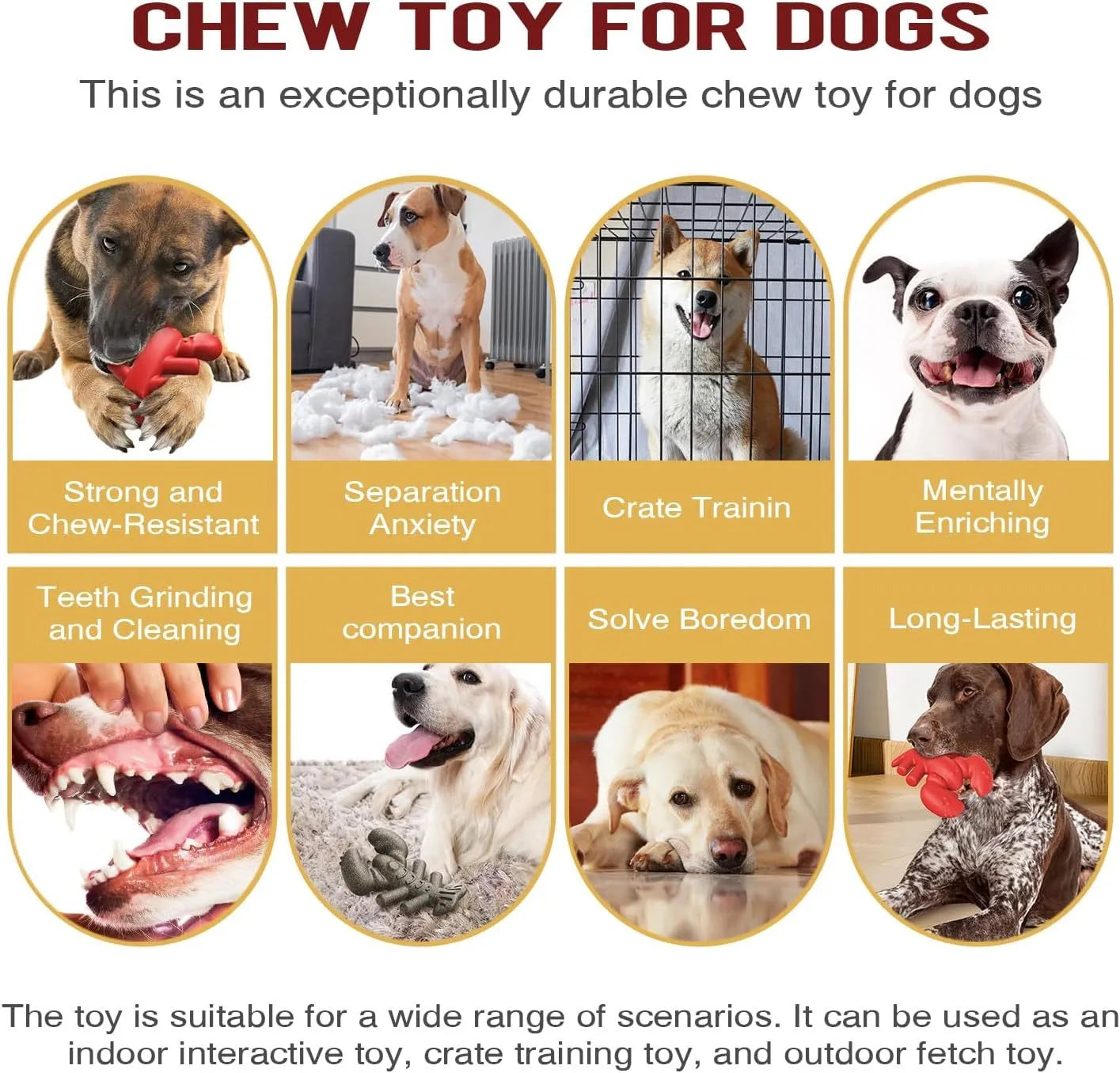 Red Nylabone hard dog chew toy for large aggressive chewers on a white background