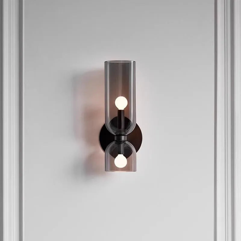 Glass wall lamp for living room background wall, Nordic style, in white, blue or smoky grey, 110V-220V