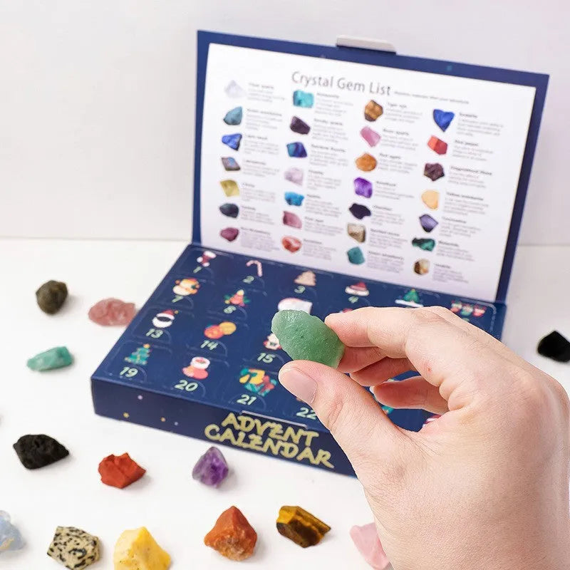 Christmas crystal stone mine rough stone doll in blind box advent calendar for children's development