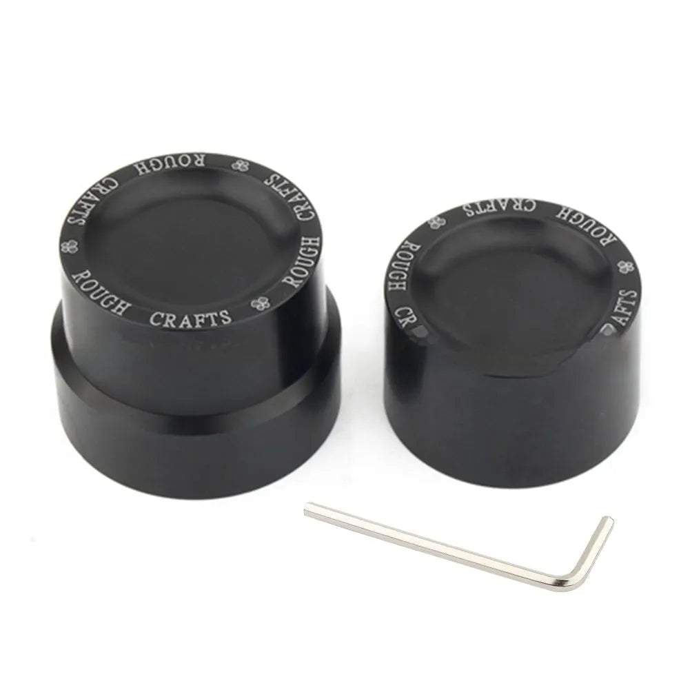 Black CNC aluminium front and rear axle decorative cap for Harley-Davidson Sportster and Street motorcycles