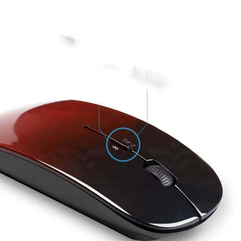 Wireless Bluetooth dual mode slim mouse in white, 1200 DPI, with three buttons and four-way roller