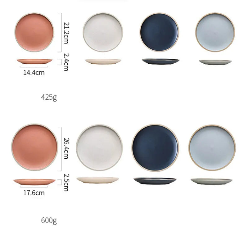 10 inch matte ceramic dinner plate with pure colour finish and sesame point glaze texture