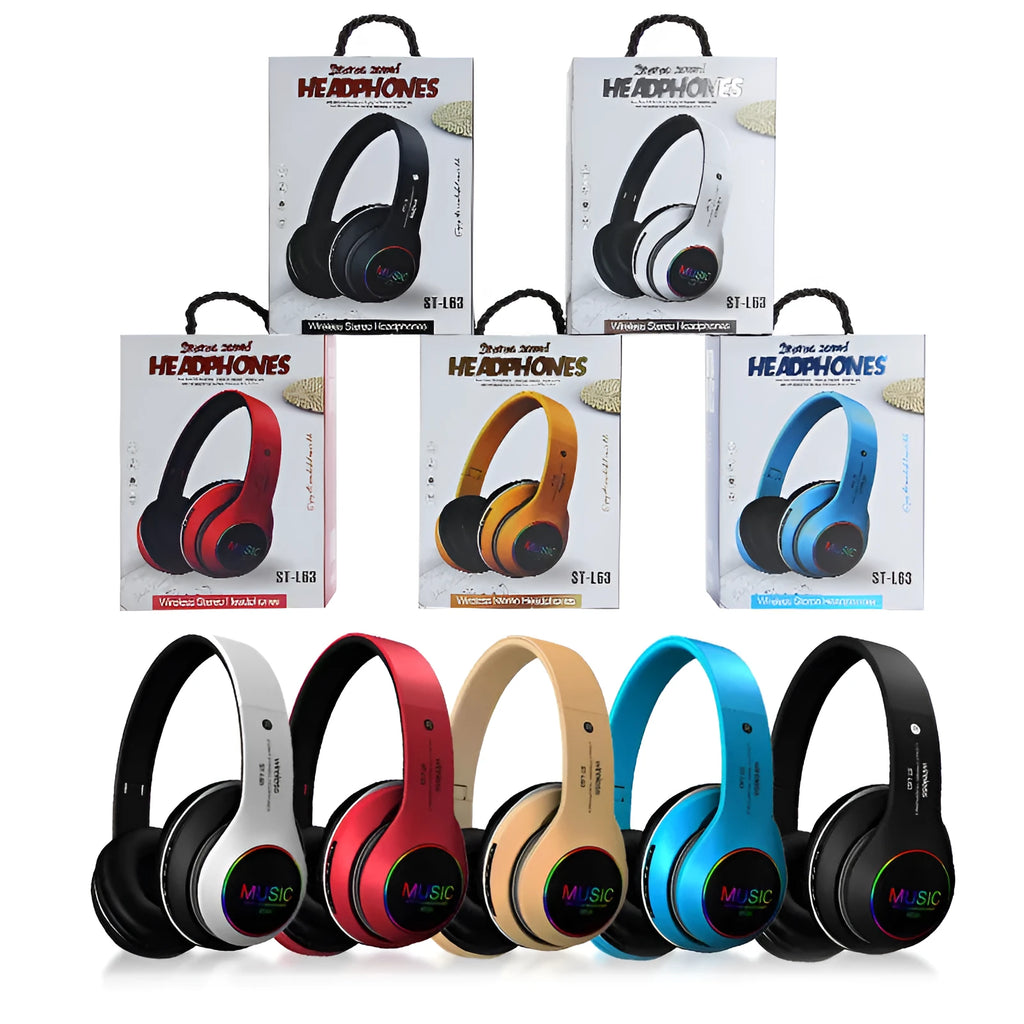 Black Bluetooth headphones showing on-ear design with visible 40mm speaker drivers.