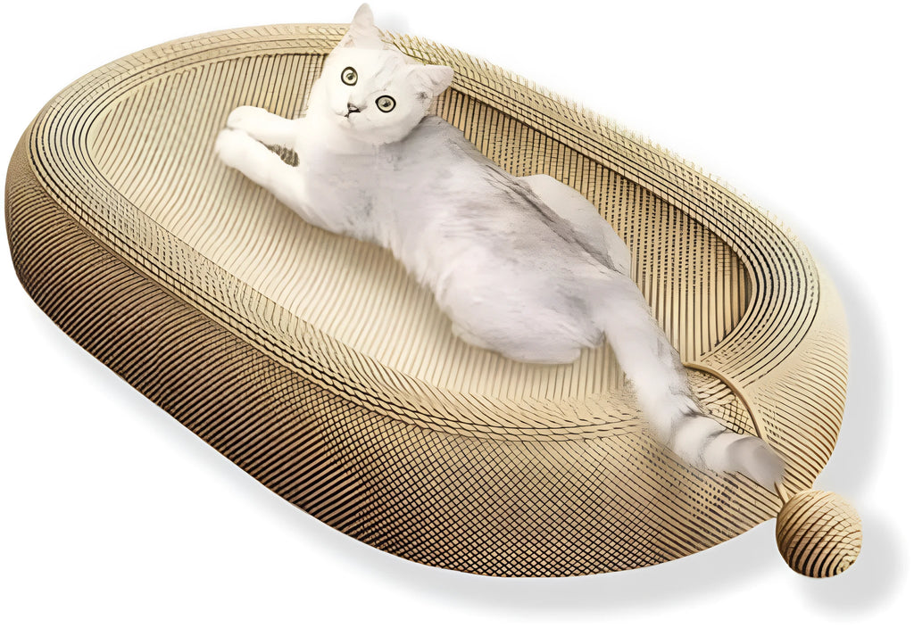 Large natural sisal cat scratching board with lounge platform for cats