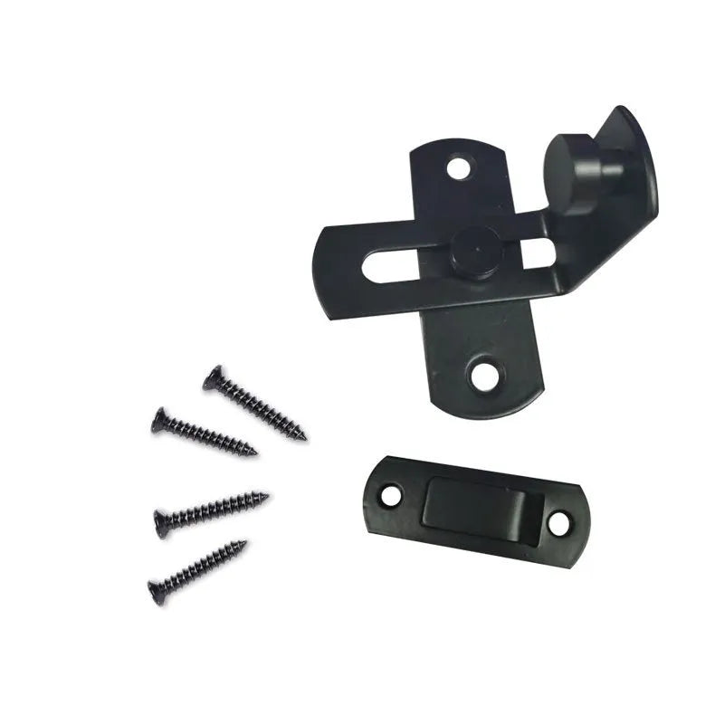 Warehouse hook lock for sliding barn doors in black carbon steel or stainless steel