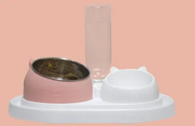 Raised cat food bowl with 304 stainless steel inner bowl, food-grade PC body, 200ml capacity, colour options