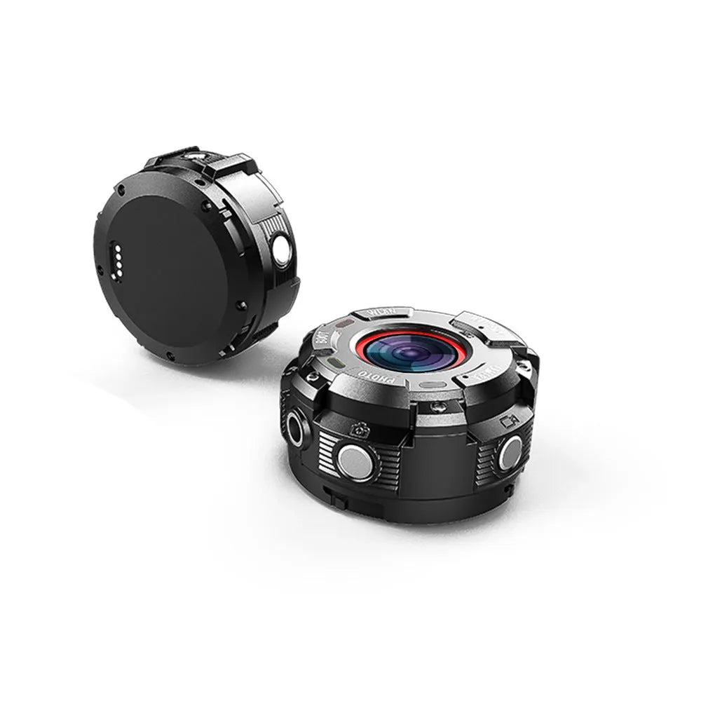 Black waterproof sports digital camera with 290mm length showing USB port