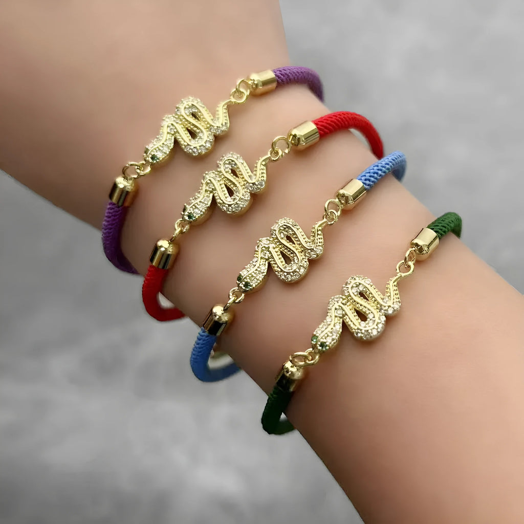 DIY woven watch band copper micro-inlaid snake rope bracelet in seven colours