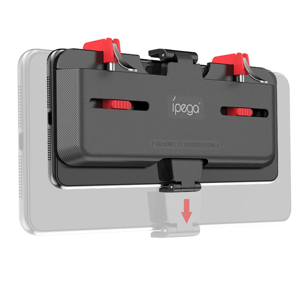 Black PG-9137 mobile phone gaming trigger attachment with adjustable metal button and telescopic clip