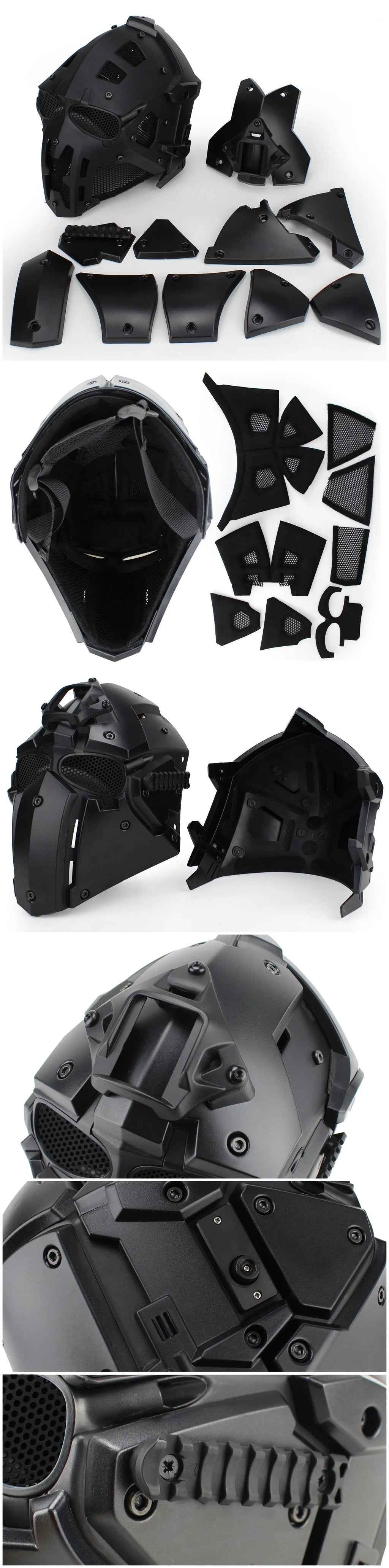 Ronin Tactical Helmet in polymer with adjustable straps and EVA pad, shown in black