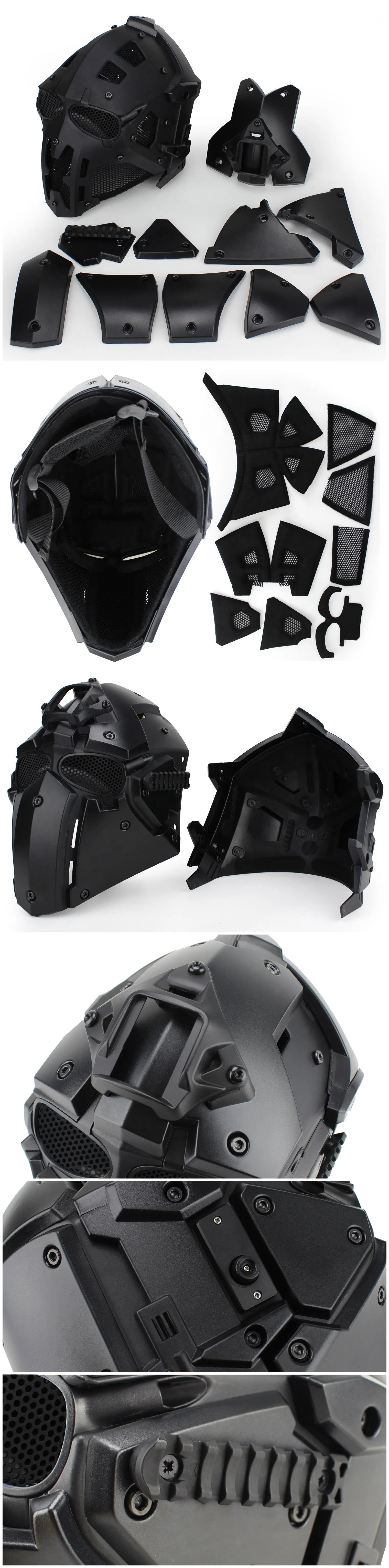 Ronin Tactical Helmet in polymer with adjustable straps and EVA pad, shown in black