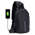 Oxford cloth shoulder bag with zipper closure, polyester lining, less than 20L capacity, black colour
