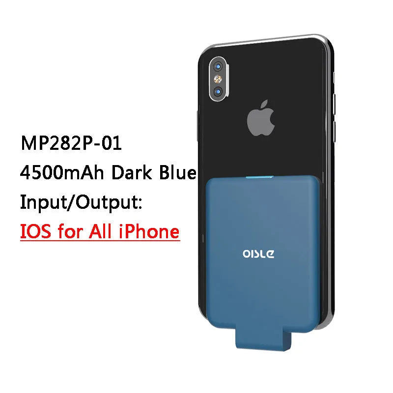 Back clip battery portable charger with magnetic clip in multiple colours