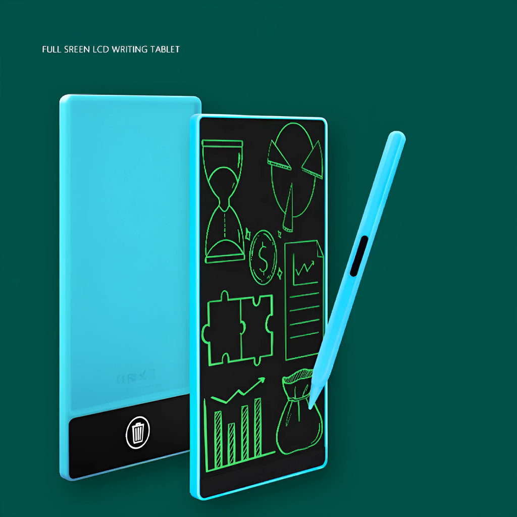 Student LCD handwriting board 6.5 inch ABS plastic blue black with pen
