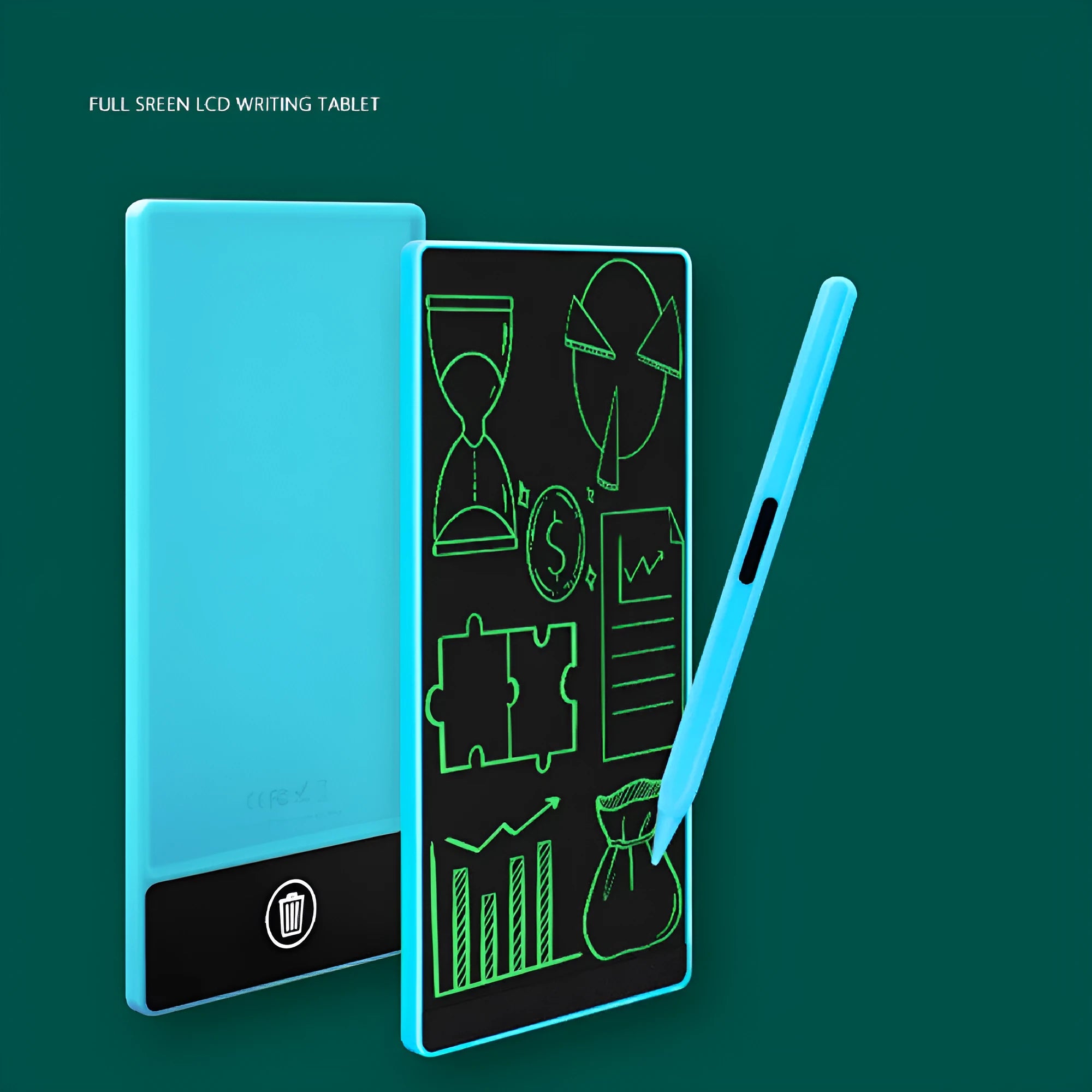 Student LCD handwriting board 6.5 inch ABS plastic blue black with pen