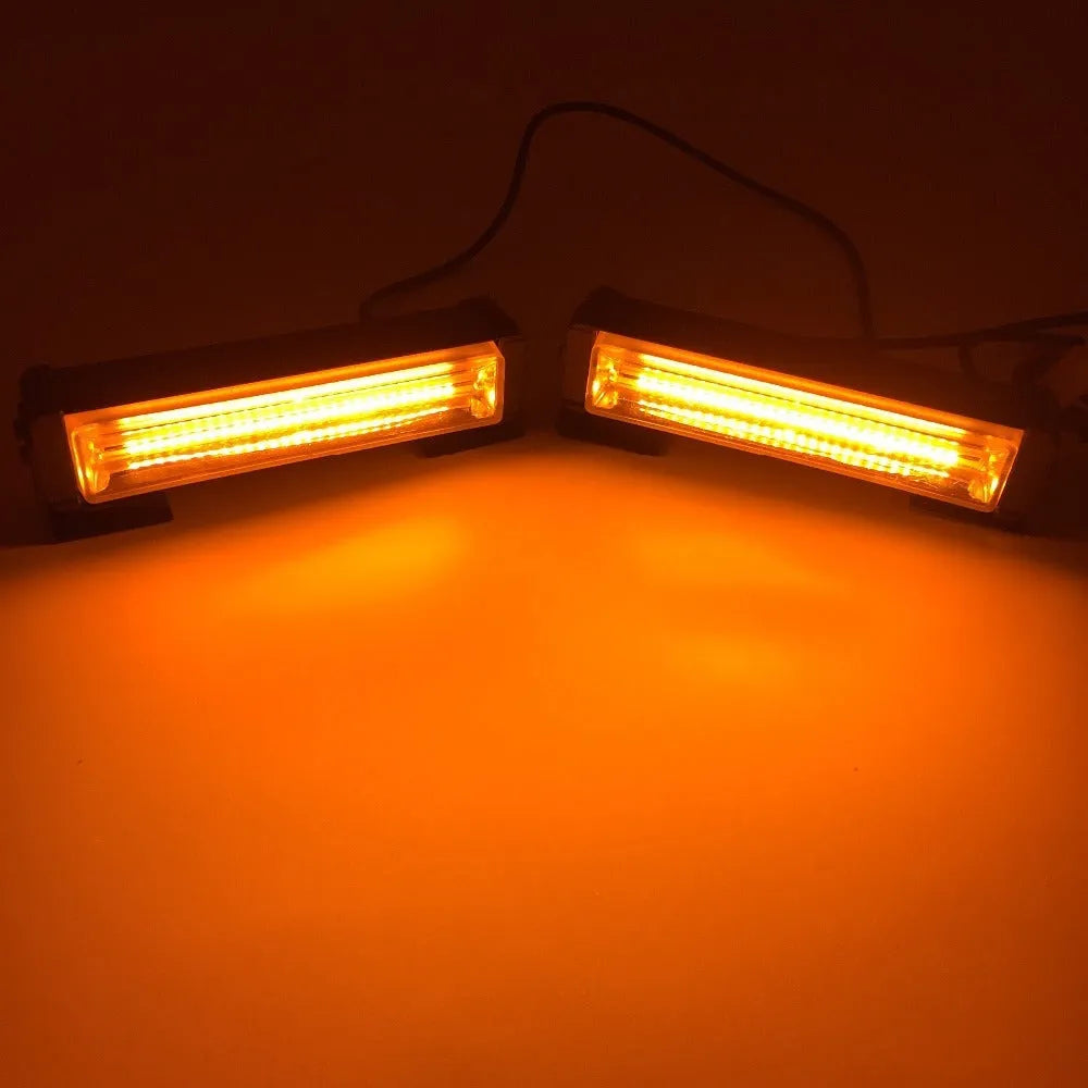 Yellow emergency vehicle strobe light with aluminium housing and COB LED illumination