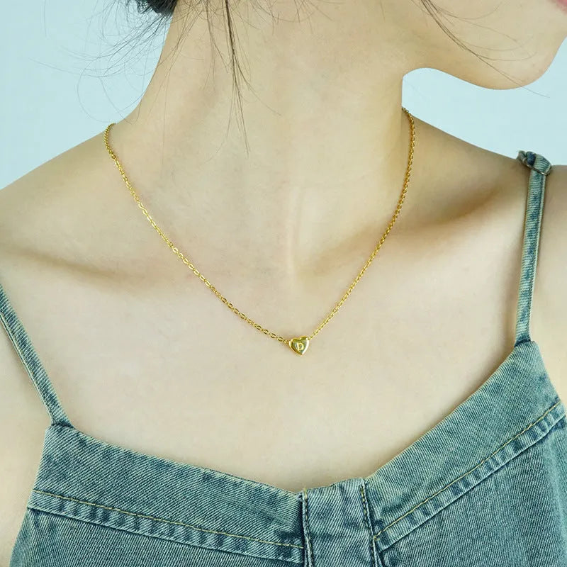 Love letter necklace stainless steel heart-shaped pendant clavicle chain 450mm women
