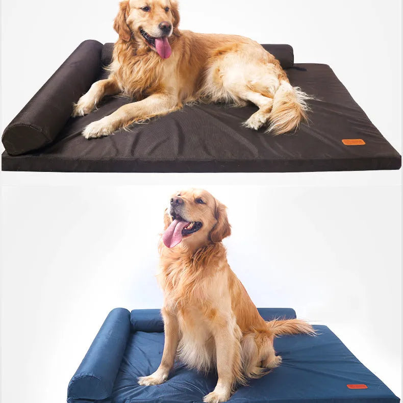 Removable washable dog bed in coffee colour, 1680D Oxford cloth, medium size 75x60x11cm