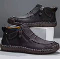 Men's Chelsea slip-on high-top casual shoes with animal pattern, artificial PU upper, cotton lining, flat sole