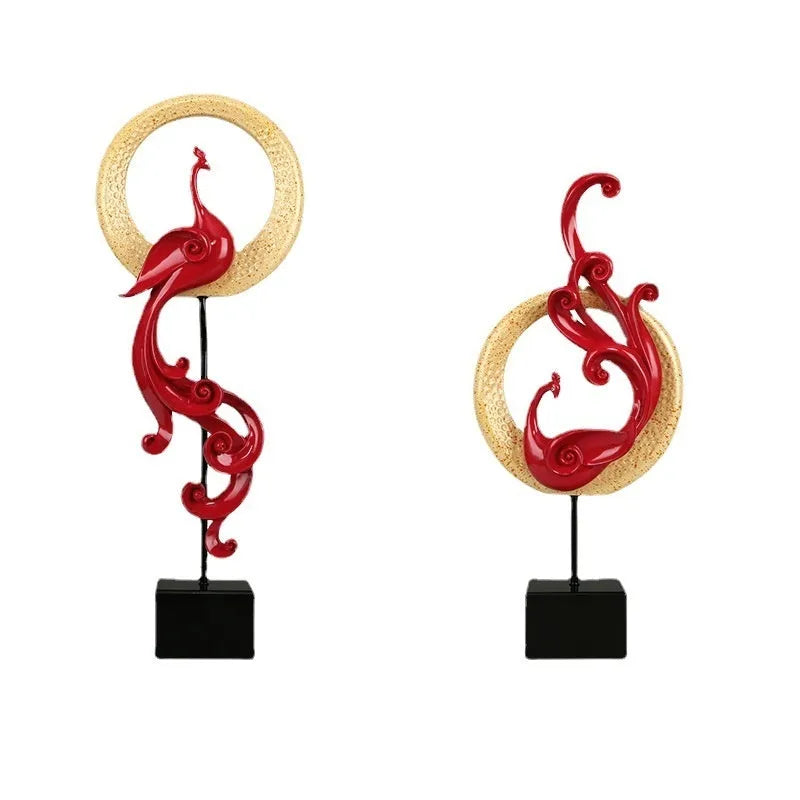 European style synthetic resin phoenix ornament craft in selected colour and size configuration