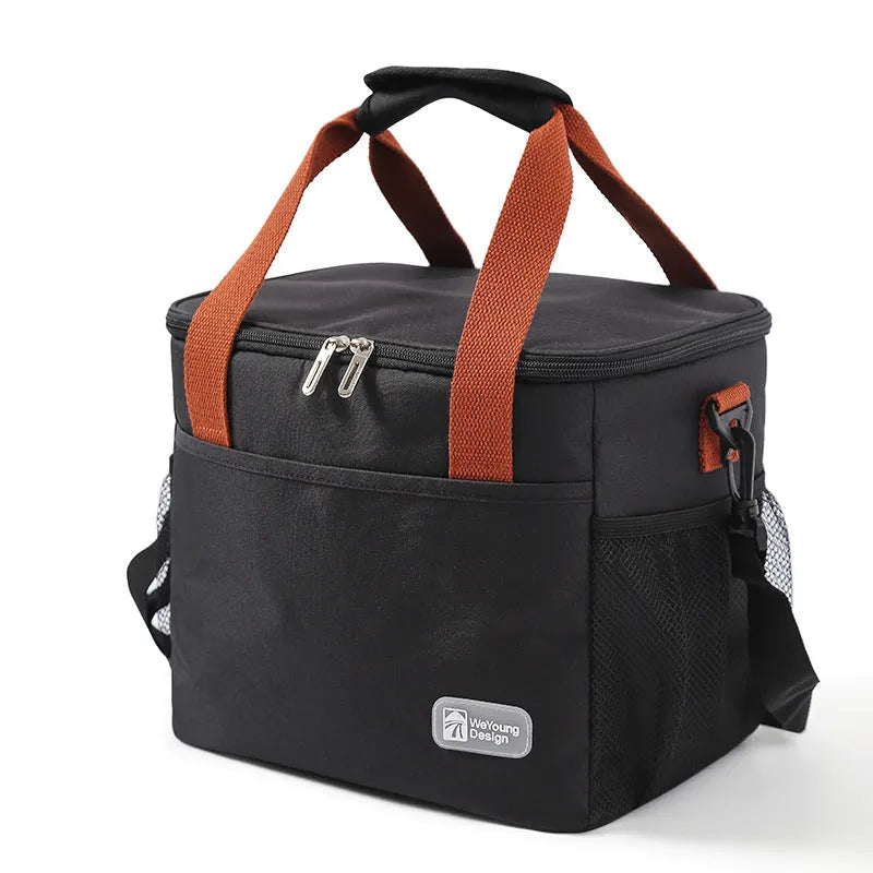 Insulated crossbody picnic cooler bag with shoulder strap in Oxford cloth