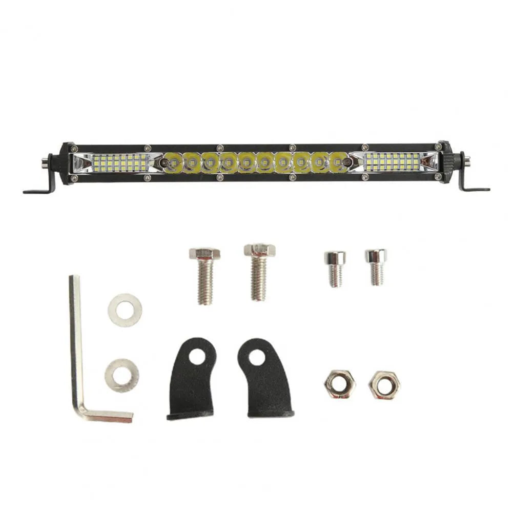 Ultra-thin single row LED light bar in white housing for motocross roof mounting, 30 inch model