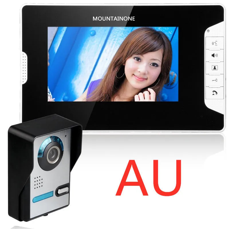 7-inch HD video door phone system with indoor monitor and outdoor night vision camera