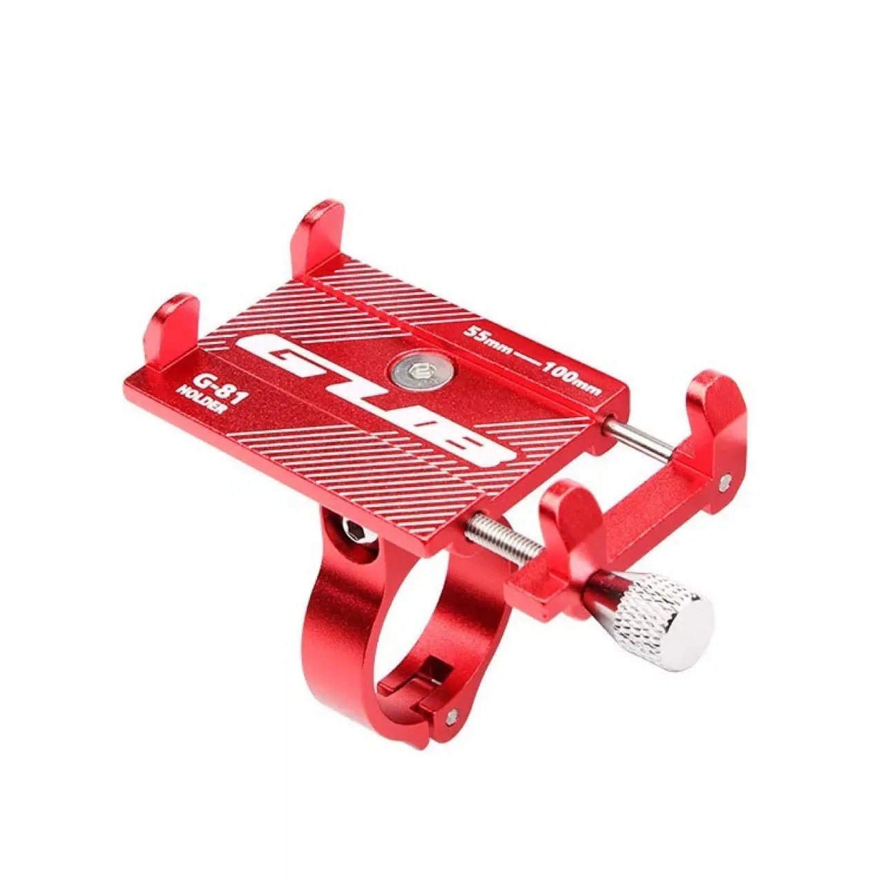 Aluminium bicycle phone holder with 360-degree rotation on handlebar