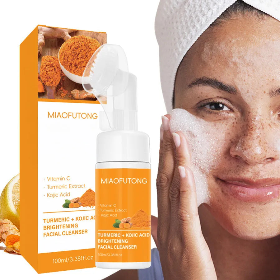 Turmeric Cleansing Mousse facial pad 30-piece set with ginger soap bar and soap net