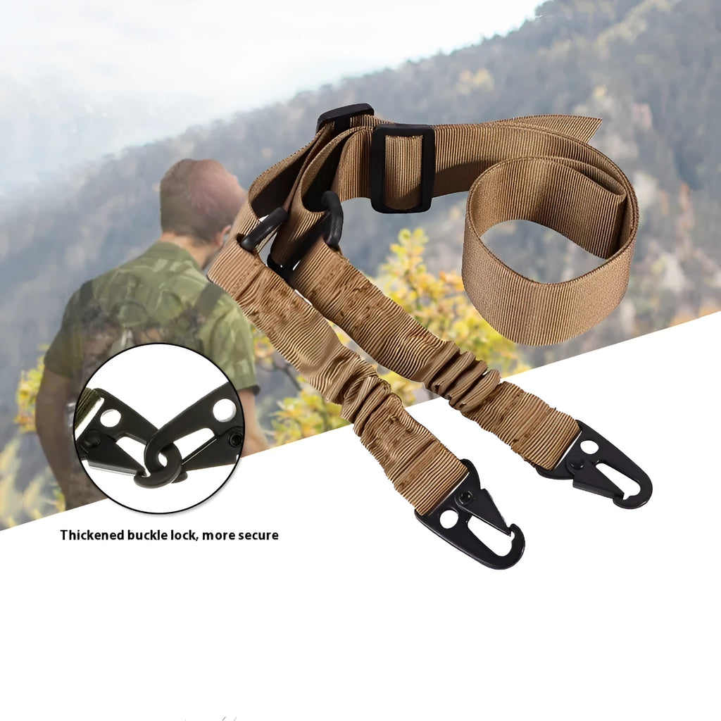 Placement rope crossbody nylon strap with harpoon line tension adjustment on black background