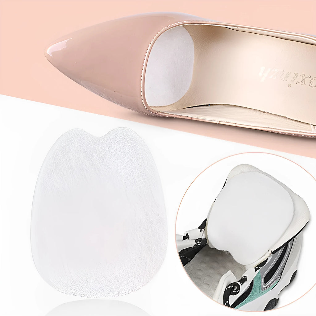White thin felt anti-wear sticker for shoe tongue protection.