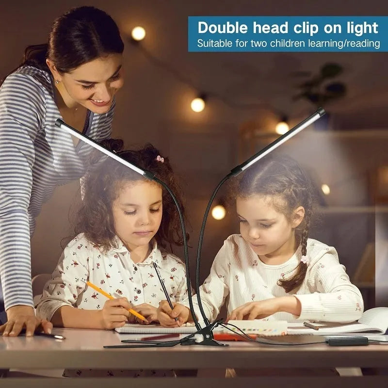 26cm black USB LED desk lamp with eye protection mode for student study