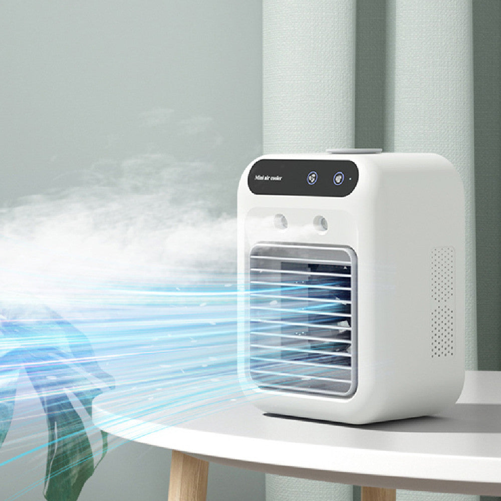 Portable Air Cooler & Mini Humidifier - USB Rechargeable Wireless Desk Fan with Cooling Mist, Compact Air Conditioner for Home, Office & Car