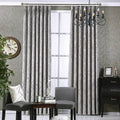 Solid colour chenille blackout curtain in beige with jacquard weave texture 1mx2.7m