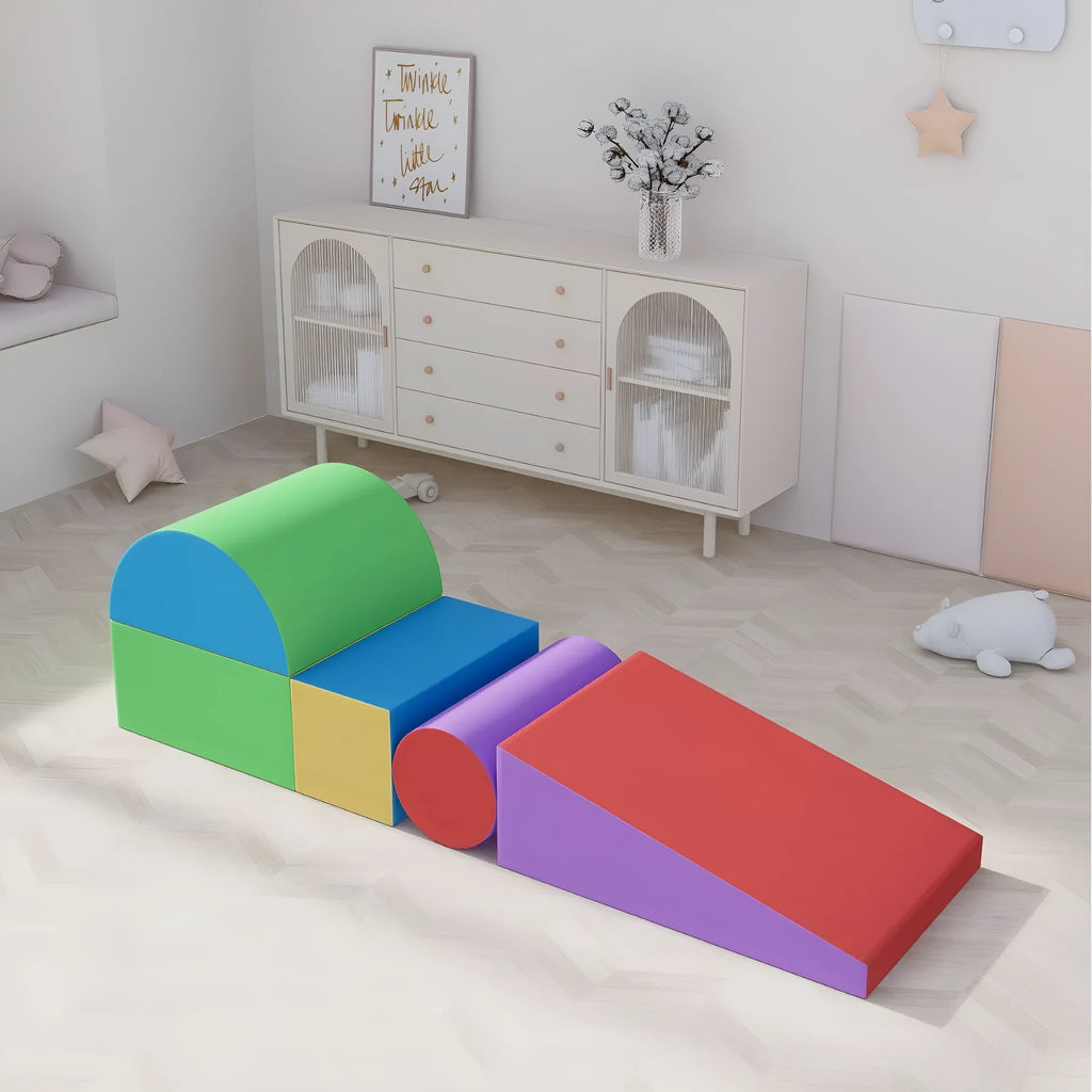 Parent child sensory integration training equipment soft toys for infants 0-2 years with synthetic leather jacket and sponge.