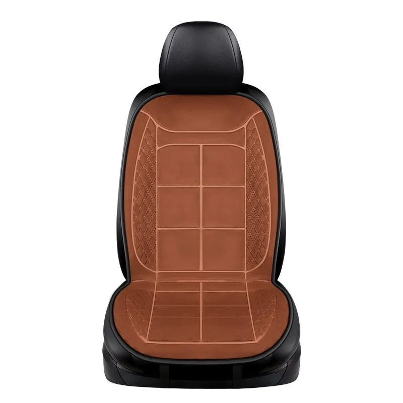 Car heating cushion with auto temperature function and cotton filling in beige, black or coffee brown colours