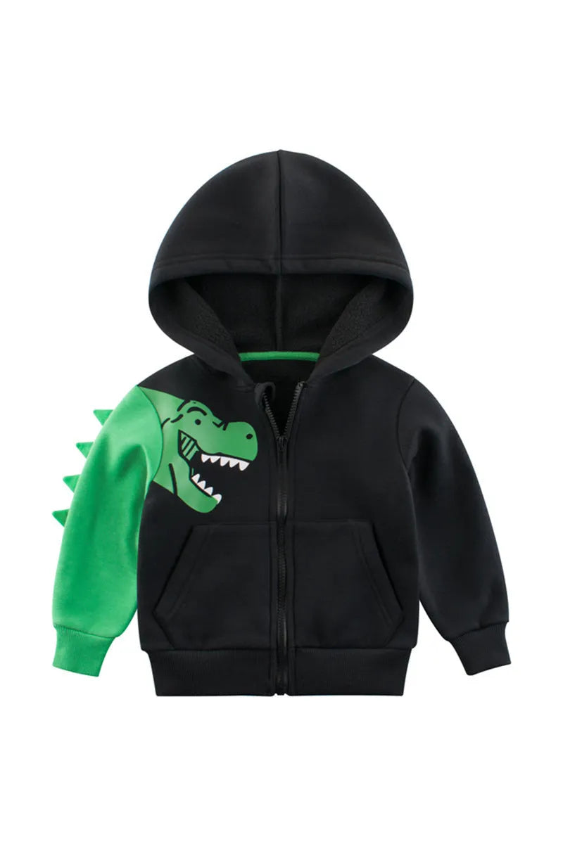Cotton blend cartoon printed children's sweater in black, Korean style, suitable for heights 90-140cm