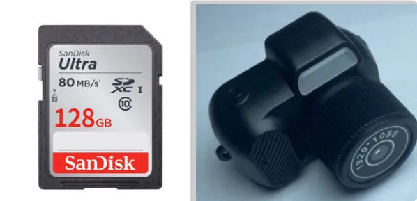 Black Y3000 HD outdoor sports camera with 0.96-inch display screen, shown with a memory card.