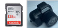 Black Y3000 HD outdoor sports camera with 0.96-inch display screen, shown with a memory card.