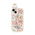 Cute three-dimensional duck TPU phone case for iPhone back cover, Pink Tulips colour, with duck design raised from surface