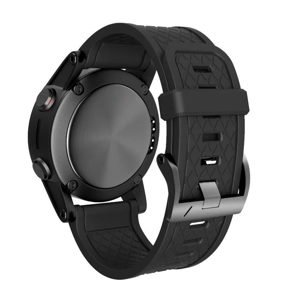 Jiaming compatible 26mm silicone watch strap with black stainless steel buckle in eight colour options.
