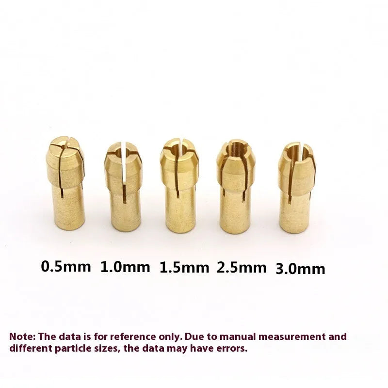 Miniature self-tightening electric drill chuck with hard alloy collets in multiple sizes