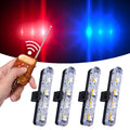 Black car mounted LED warning light with wireless remote control unit