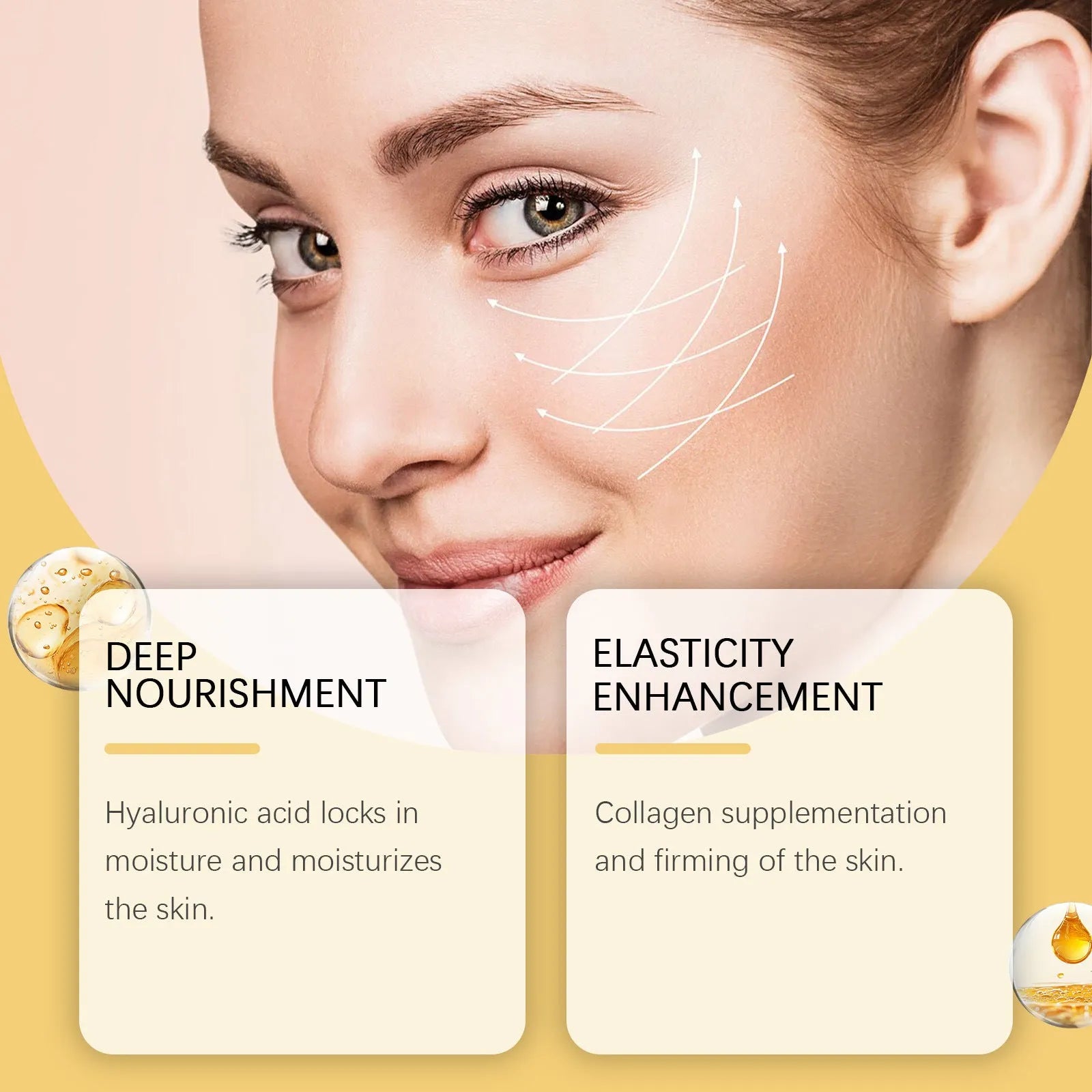 50g jar of neck cream with hyaluronic acid and collagen for skincare