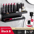 White double-layer aluminium punch-free wall rack holding Marcel Waver curling irons.
